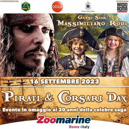 Zoomarine celebra i 20 anni della saga pirati dei caraibi con un super evento tra sfide, escape room a tema, tesori da trovare e l’importanza della difesa del mare. guest star massimiliano rodi.